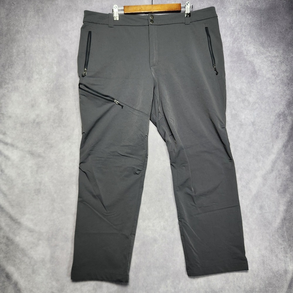 REI Co Op Men‎ Gray Outdoor Hiking Cargo Pants Size 42x30 Zipper Pockets